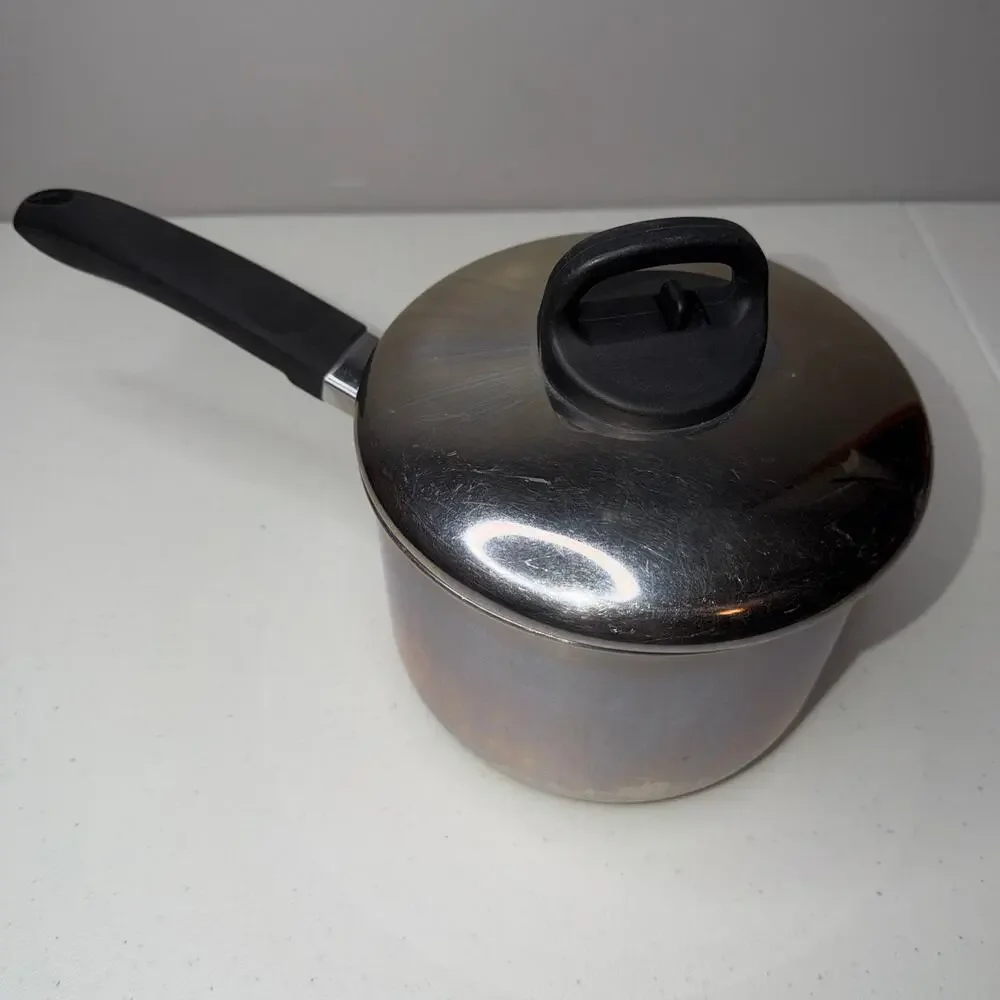 Revere Ware Stainless Steel Vented Lid 3 Quart Saucepot 1801 96d USA Vintage